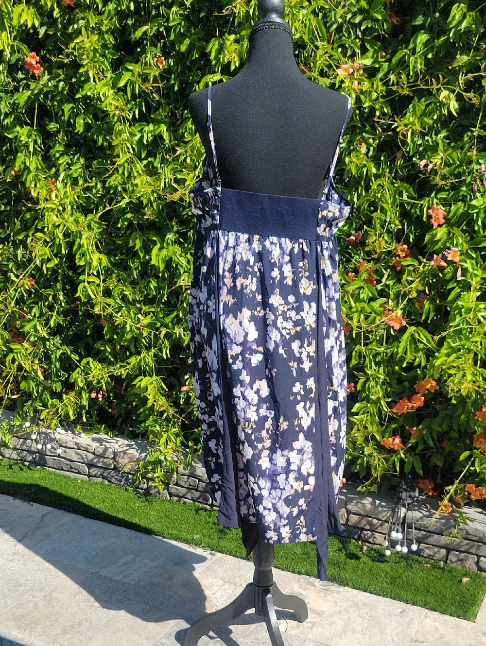Boho Flowy Blue Floral Whimsical Romantic Summer Dress XL - Picture 6 of 12
